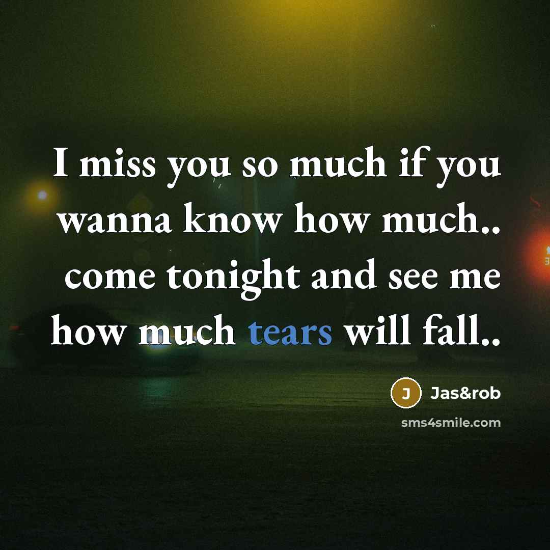 “I miss you so much if you wanna know how…” quote by Jas&rob