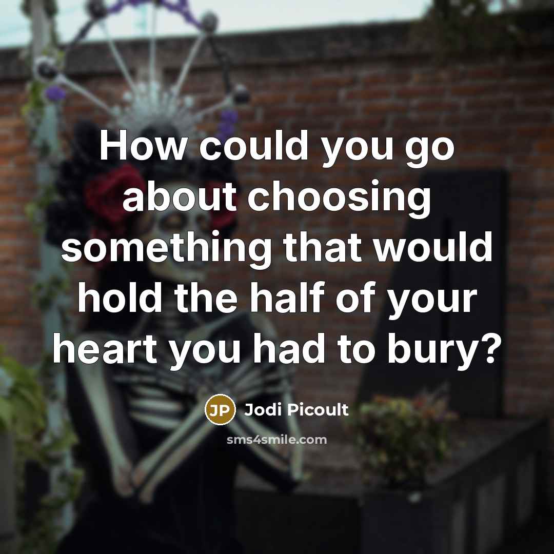 “How could you go about choosing something that would hold…” quote by Jodi Picoult
