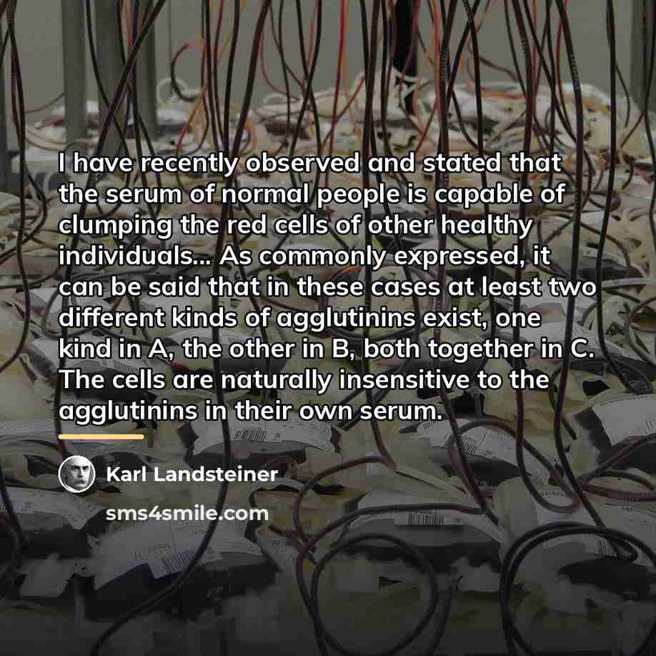 “I have recently observed and stated that the serum of…” quote by Karl Landsteiner