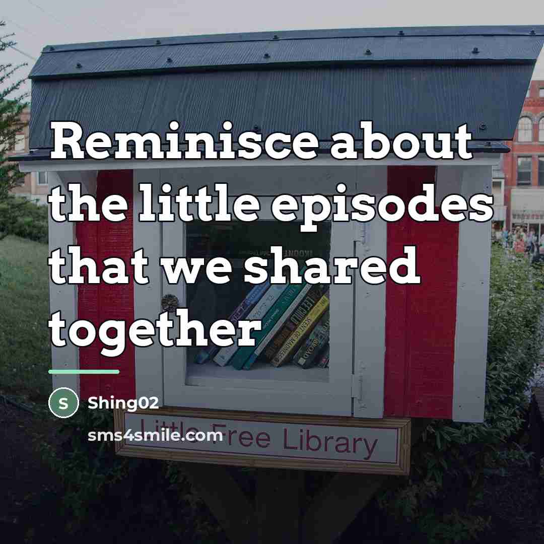 “Reminisce about the little episodes that we shared together…” quote by Shing02