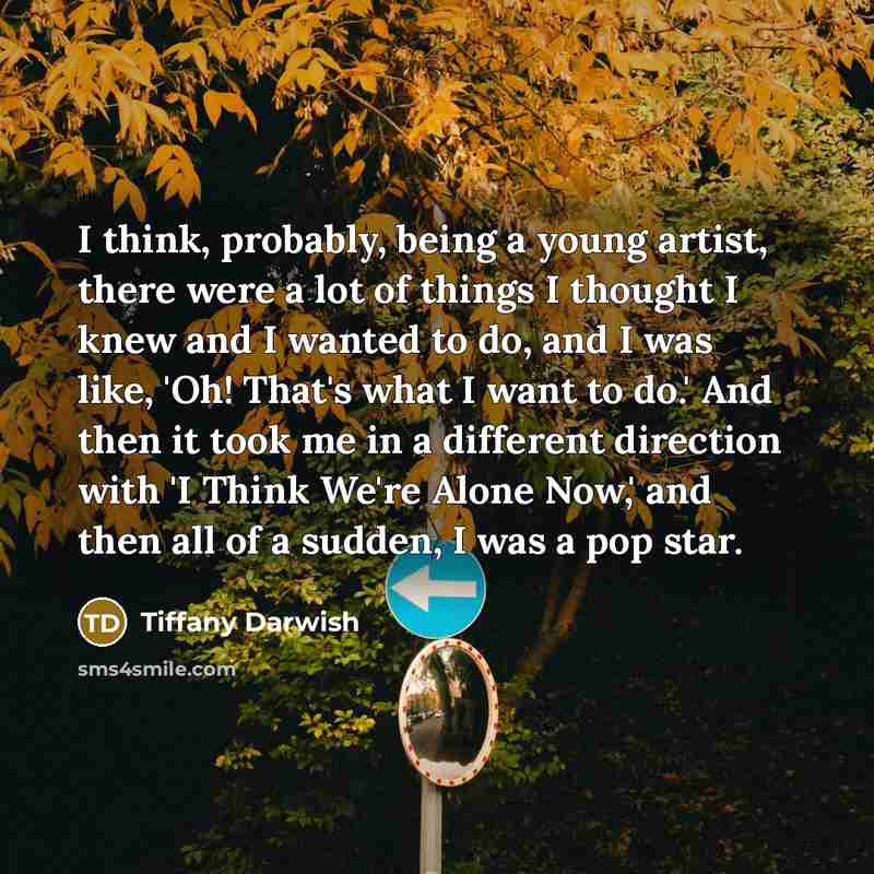 “I think, probably, being a young artist, there were a…” quote by Tiffany Darwish