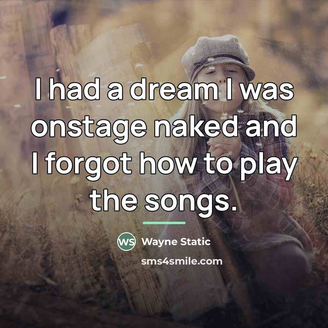 “I had a dream I was onstage naked and I…” quote by Wayne Static