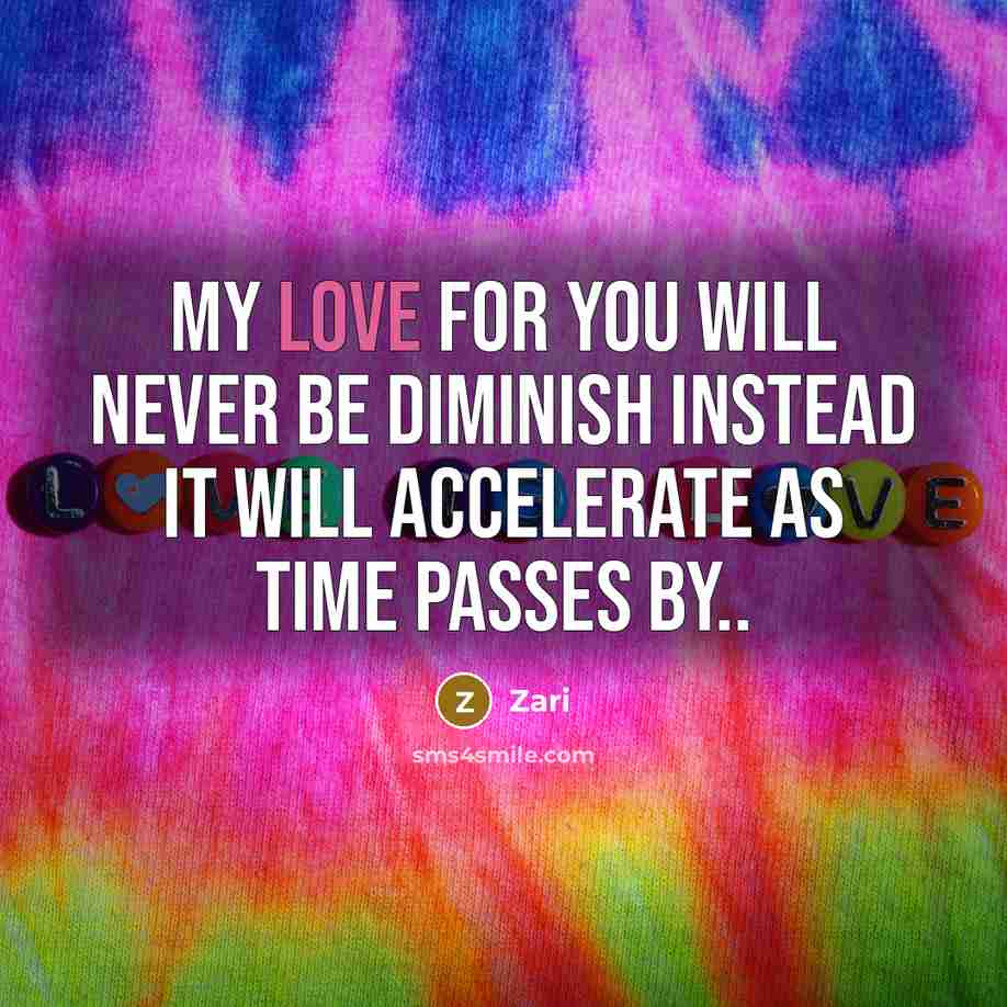 “My love for you will never be diminish instead it will accelerate as time passes by..” quote by Zari