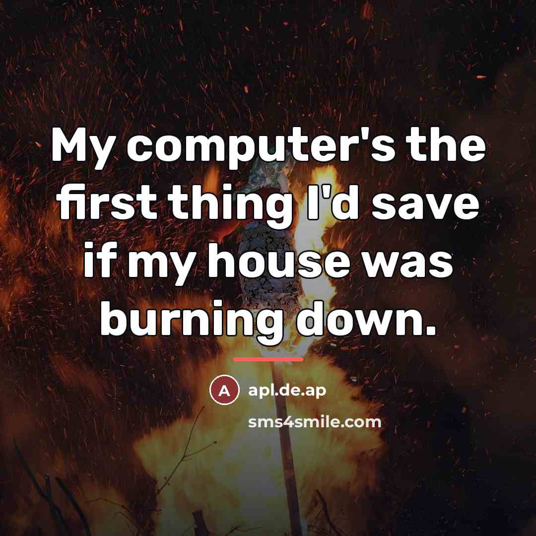 “My computer's the first thing I'd save if my house…” quote by apl.de.ap