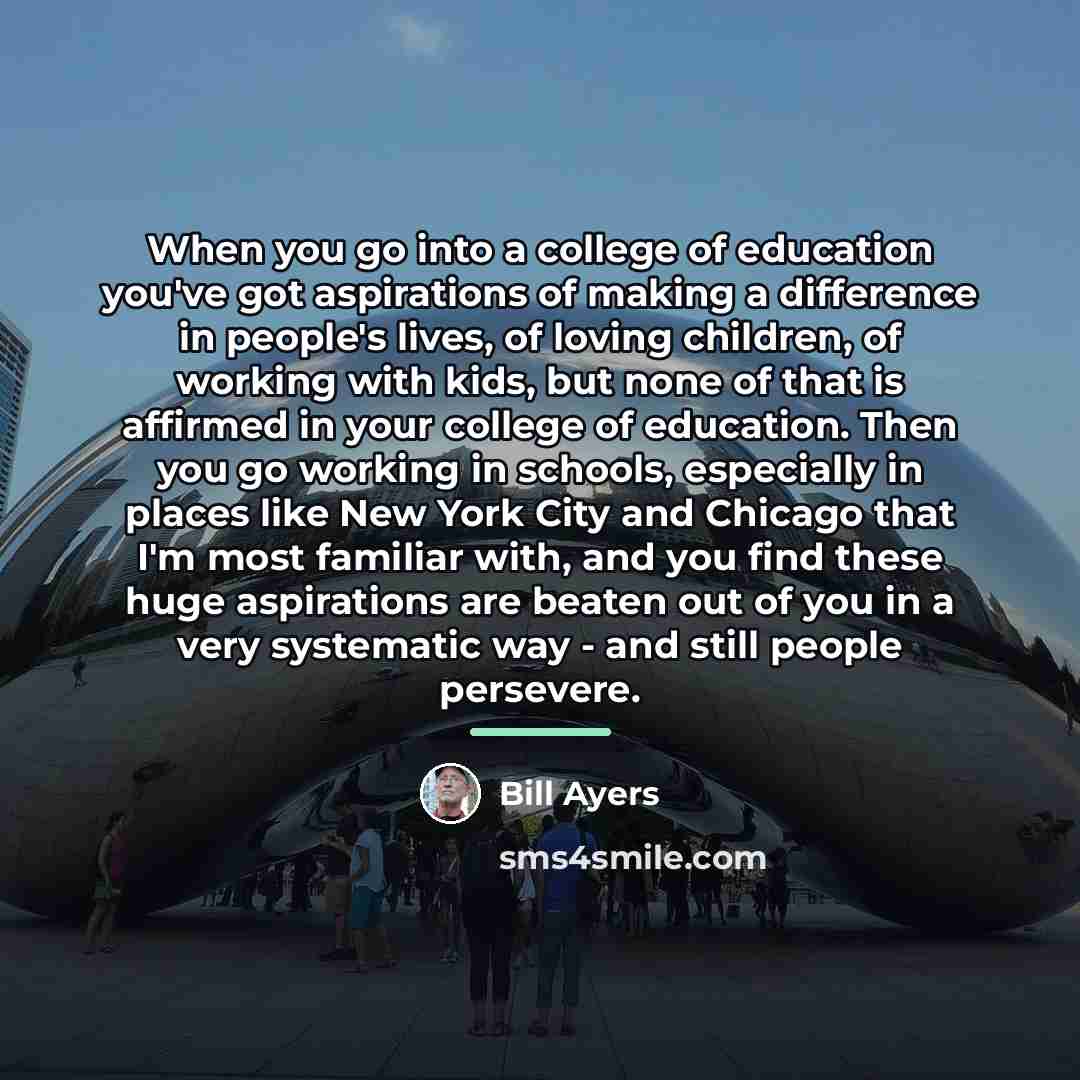 “When you go into a college of education you've got…” quote by Bill Ayers