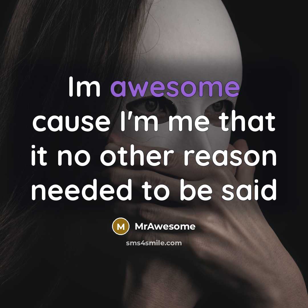 “Im awesome cause I'm me that it no other reason needed to be said” quote by MrAwesome