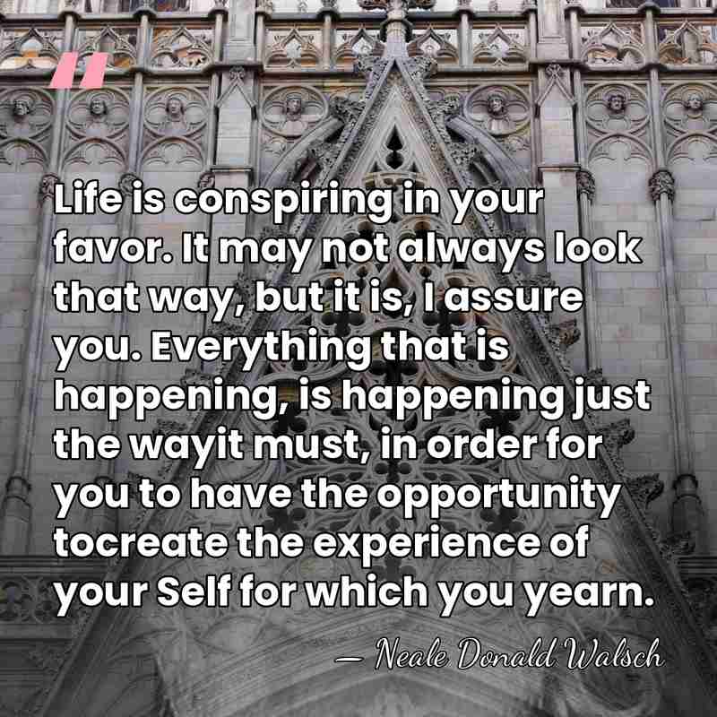 Life is conspiring in your favor. It may not always look that&hellip; - Neale Donald Walsch