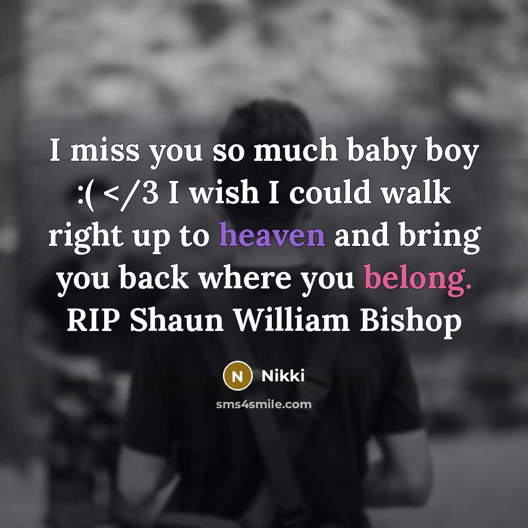 “I miss you so much baby boy :(…” quote by Nikki