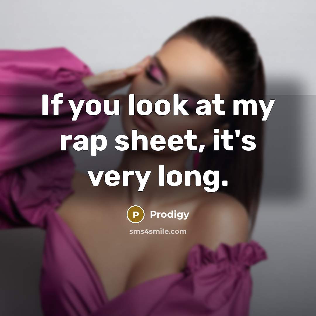 “If you look at my rap sheet, it's very long.…” quote by Prodigy