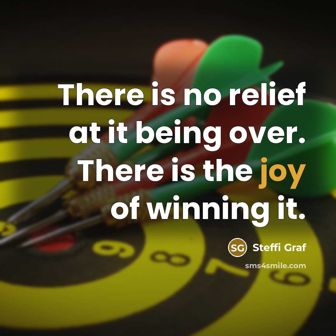 “There is no relief at it being over. There is…” quote by Steffi Graf