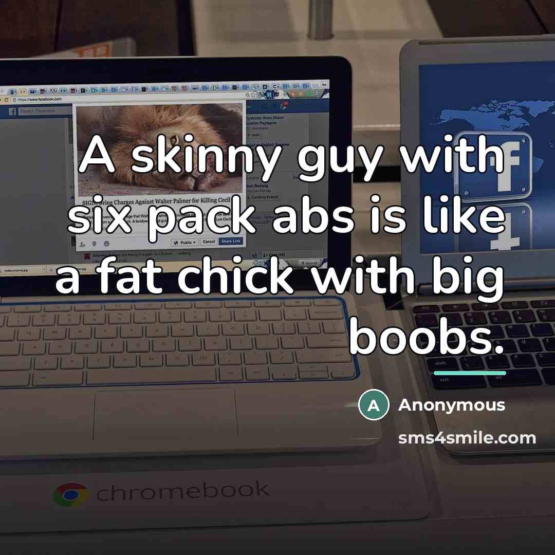 “A skinny guy with six pack abs is like a…” quote by Anonymous