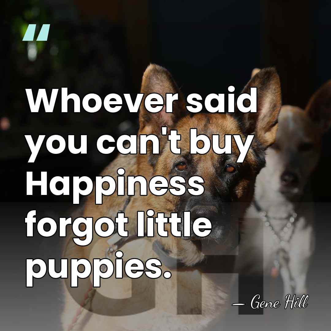 Whoever said you can't buy Happiness forgot little puppies. - Gene Hill
