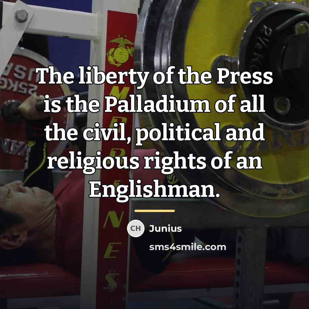 “The liberty of the Press is the Palladium of all…” quote by Junius