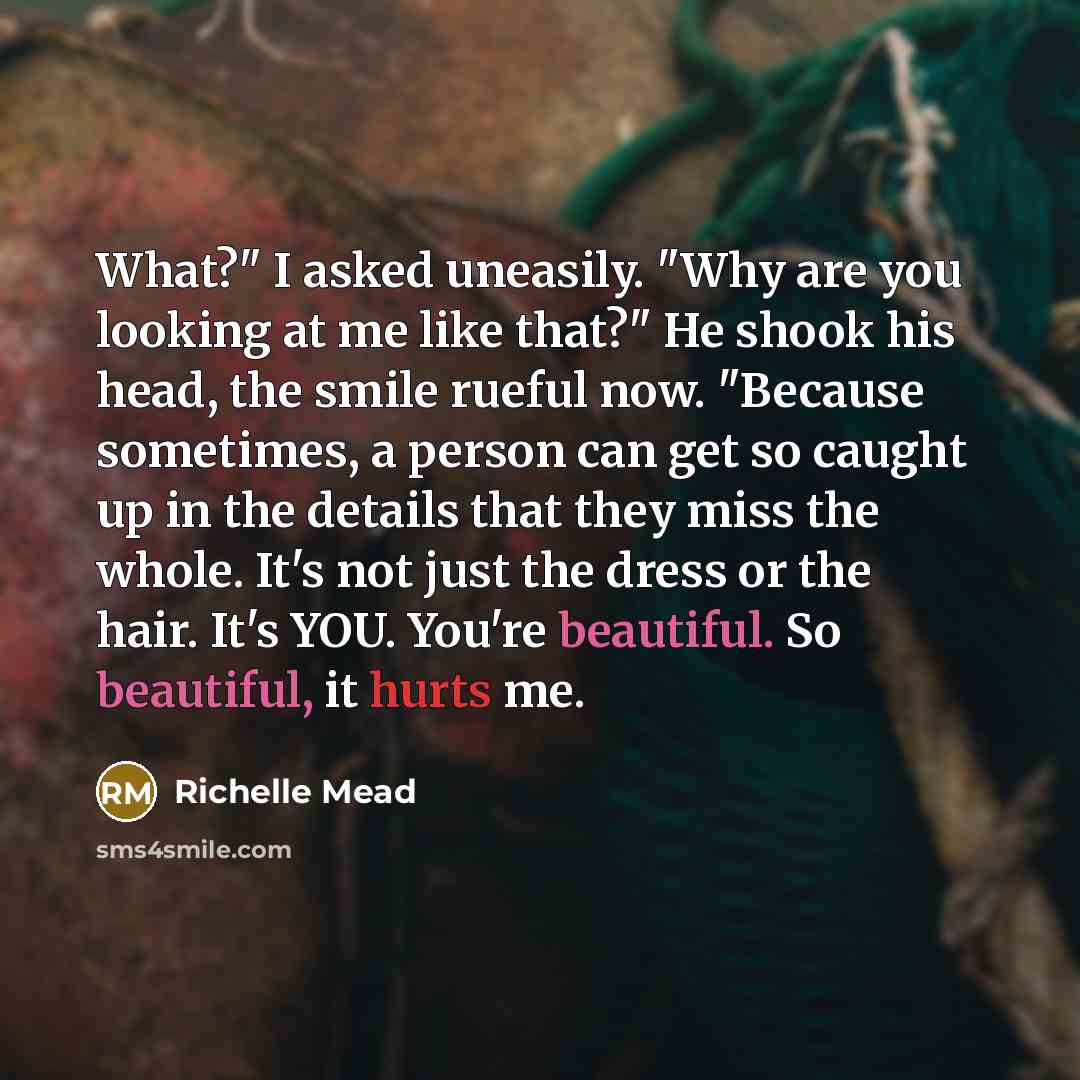 “What?" I asked uneasily. "Why are you looking at me…” quote by Richelle Mead