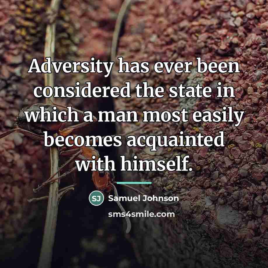 “Adversity has ever been considered the state in which a…” quote by Samuel Johnson