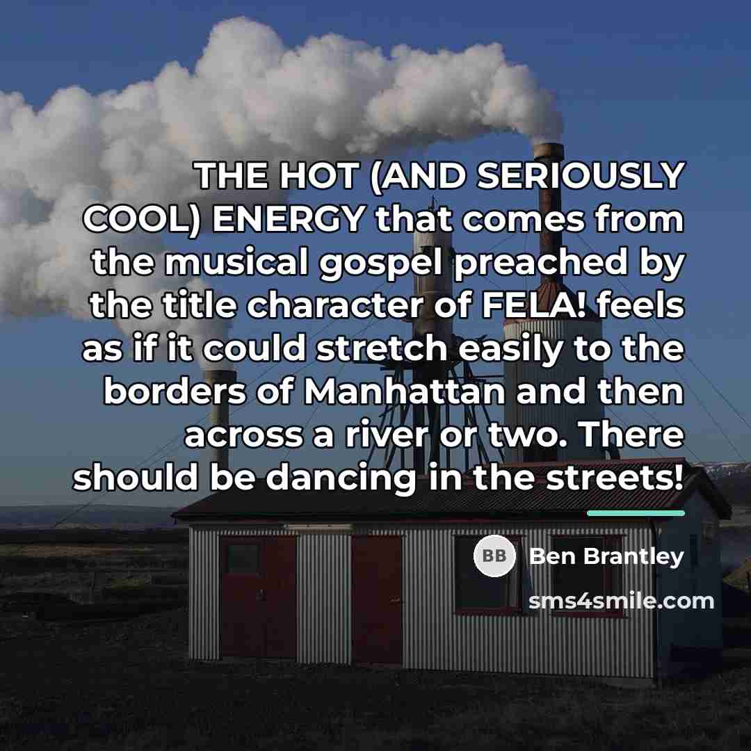 “THE HOT (AND SERIOUSLY COOL) ENERGY that comes from the…” quote by Ben Brantley