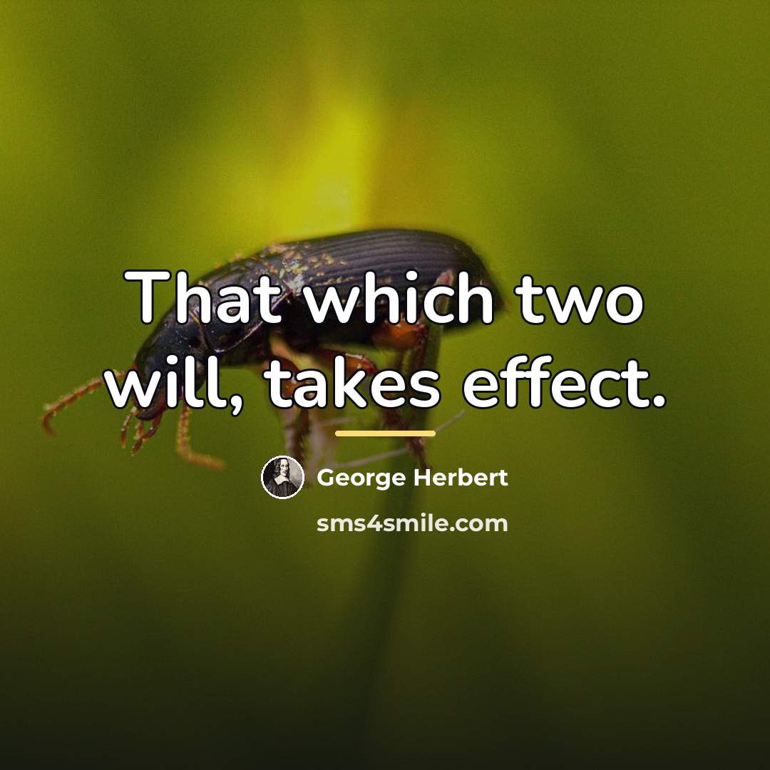 “That which two will, takes effect.…” quote by George Herbert