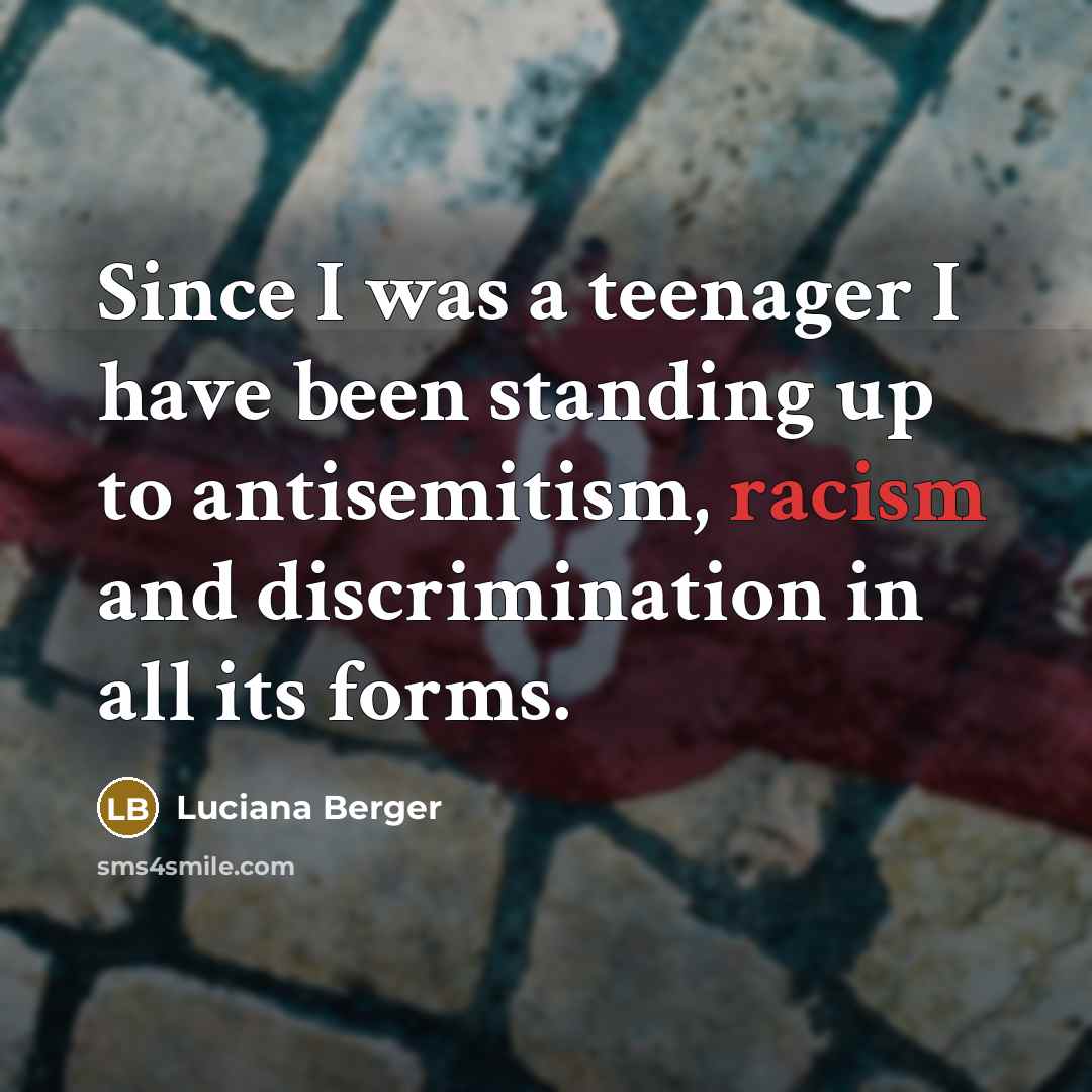 “Since I was a teenager I have been standing up…” quote by Luciana Berger