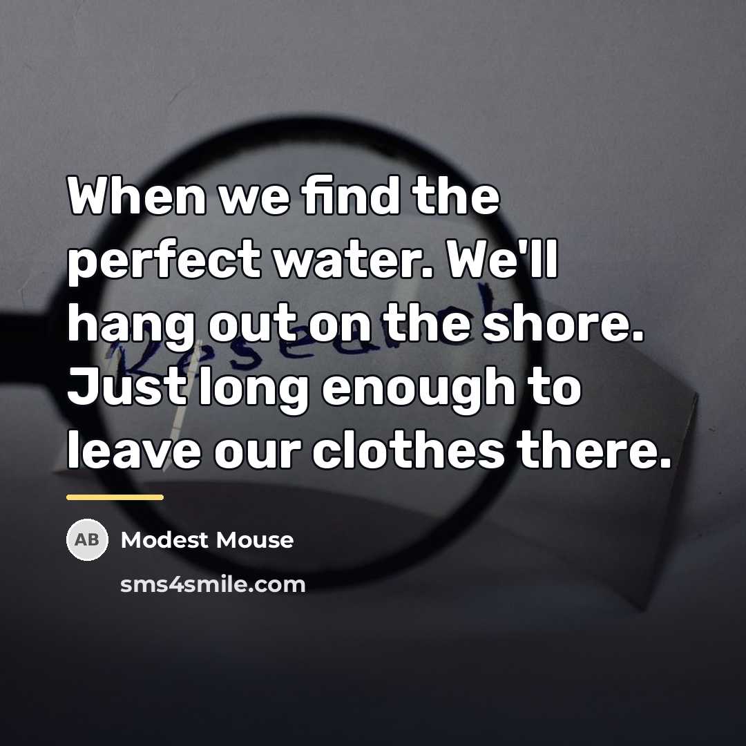 “When we find the perfect water. We'll hang out on…” quote by Modest Mouse