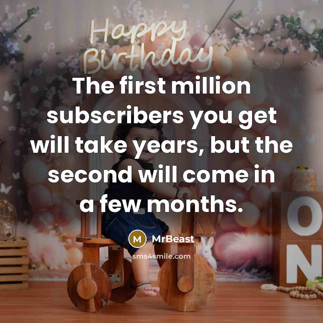 “The first million subscribers you get will take years, but…” quote by MrBeast