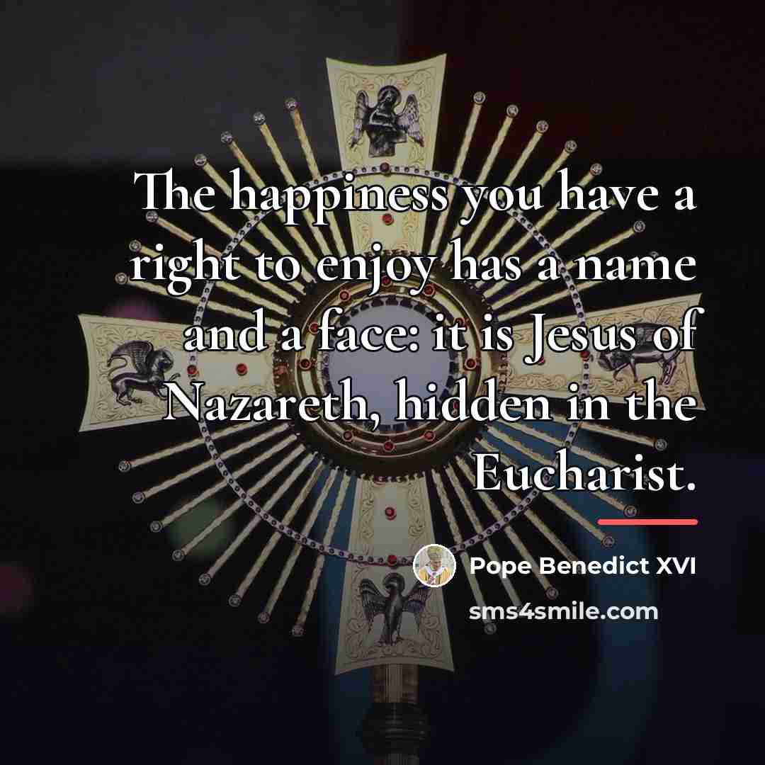 “The happiness you have a right to enjoy has a…” quote by Pope Benedict XVI