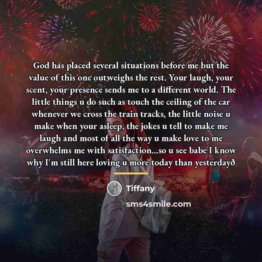 “God has placed several situations before me but the value…” quote by Tiffany