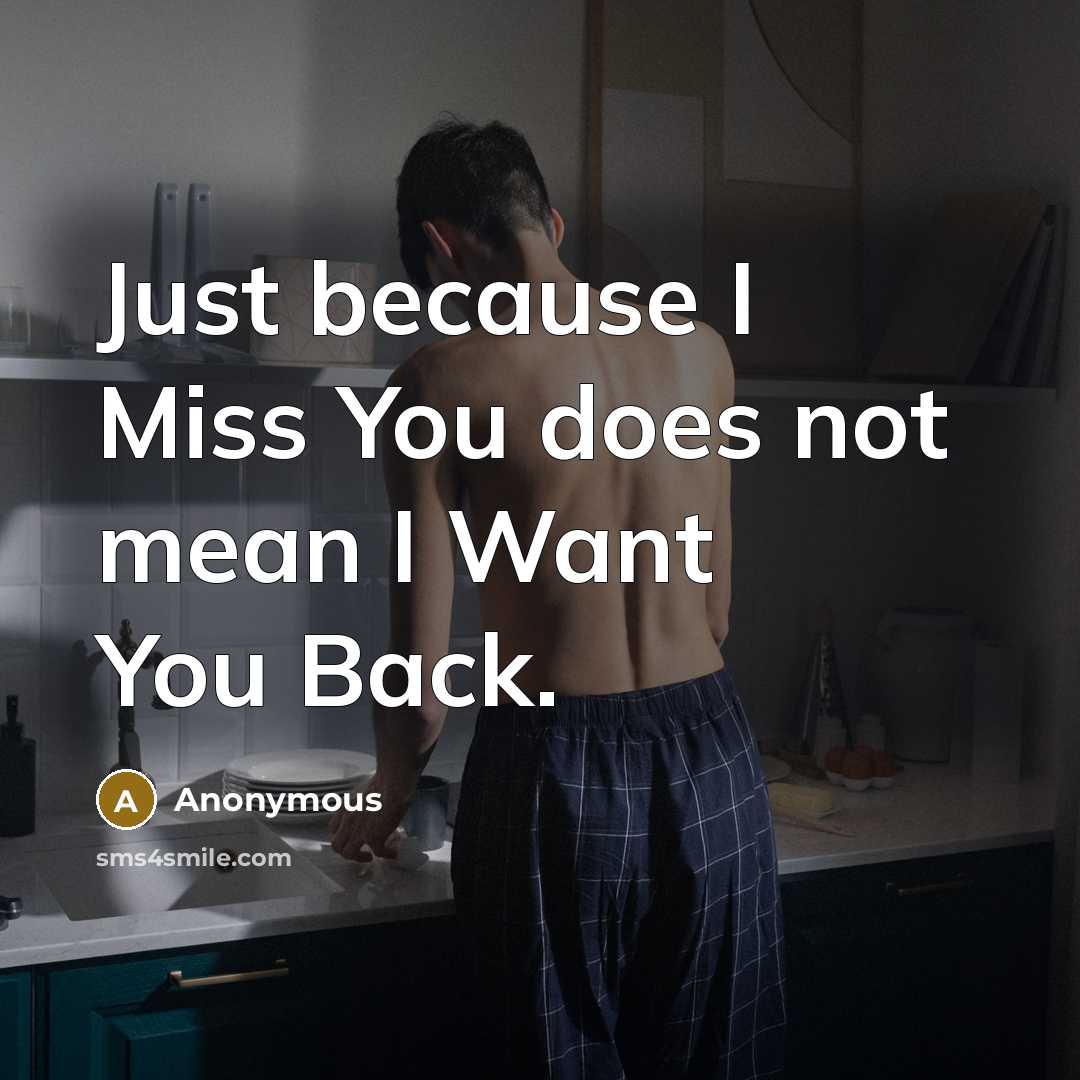 “Just because I Miss You does not mean I Want…” quote by Anonymous