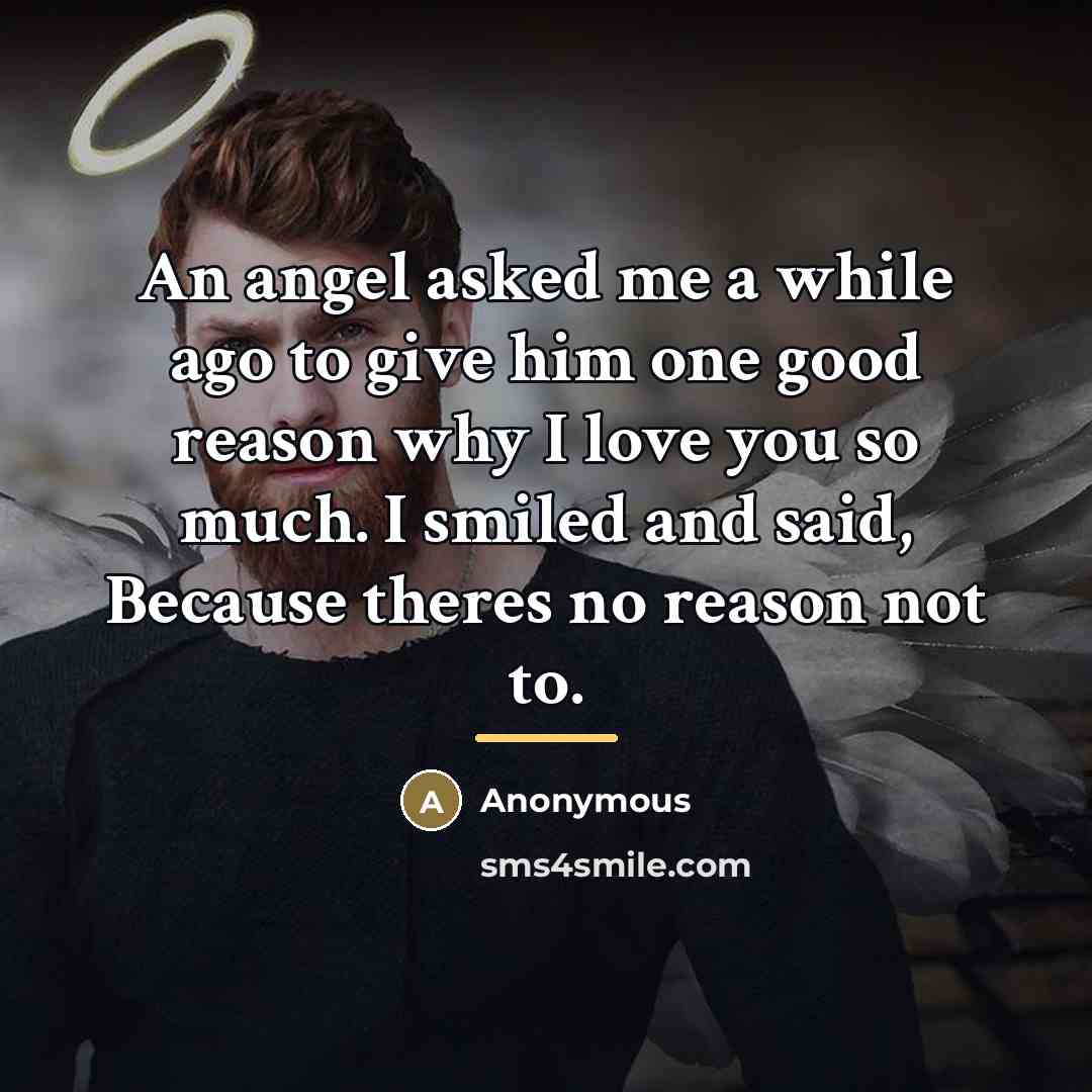 “An angel asked me a while ago to give him…” quote by Anonymous