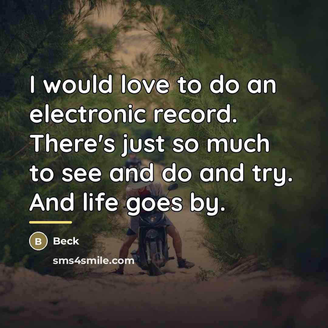 “I would love to do an electronic record. There's just…” quote by Beck