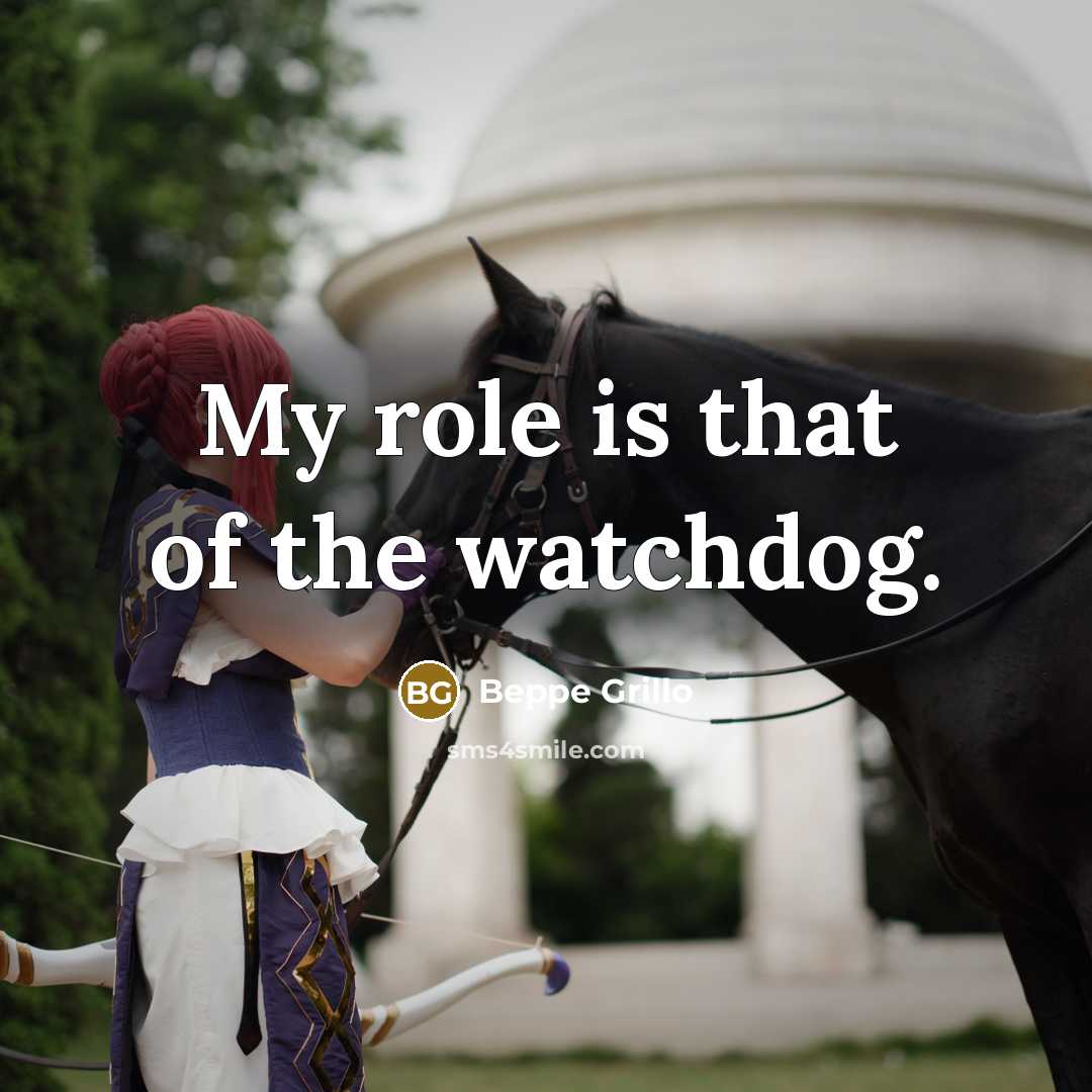 “My role is that of the watchdog.…” quote by Beppe Grillo
