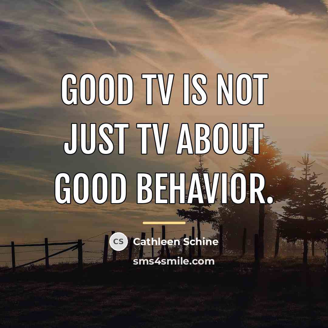 “Good TV is not just TV about good behavior.…” quote by Cathleen Schine