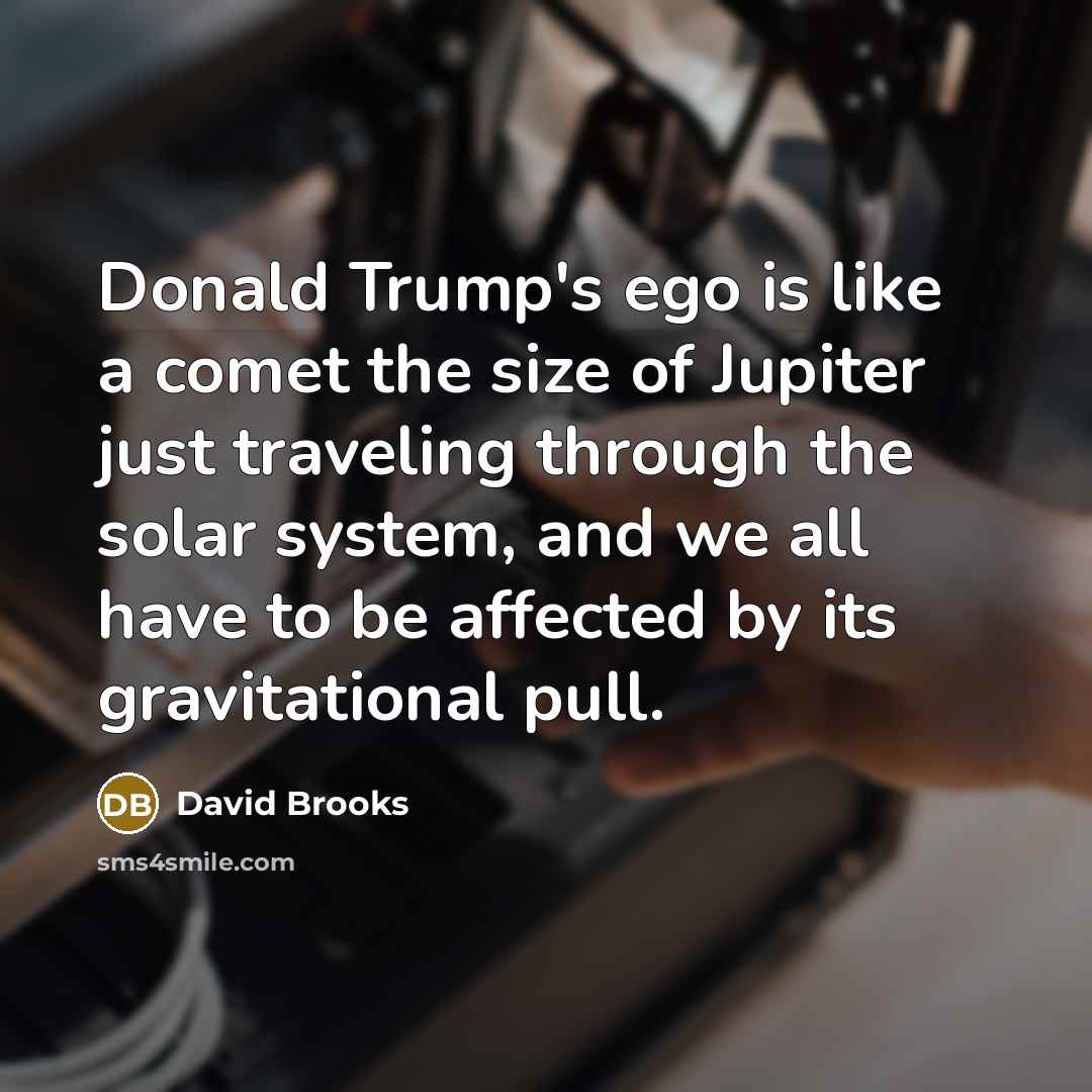 “Donald Trump's ego is like a comet the size of…” quote by David Brooks