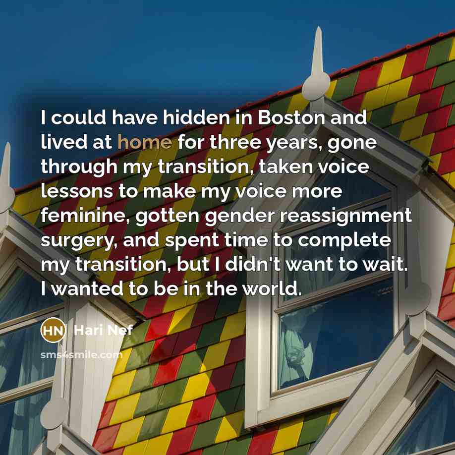 “I could have hidden in Boston and lived at home…” quote by Hari Nef