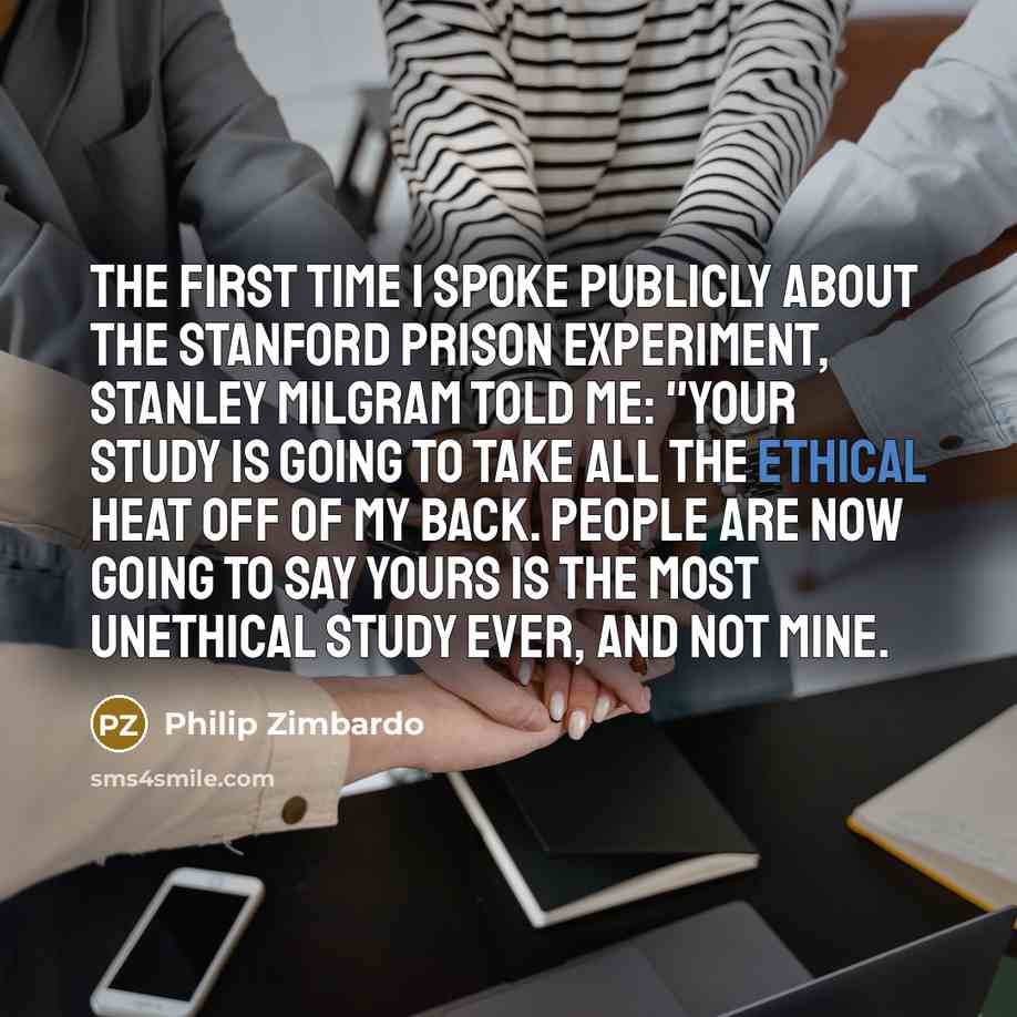 “The first time I spoke publicly about the Stanford Prison…” quote by Philip Zimbardo