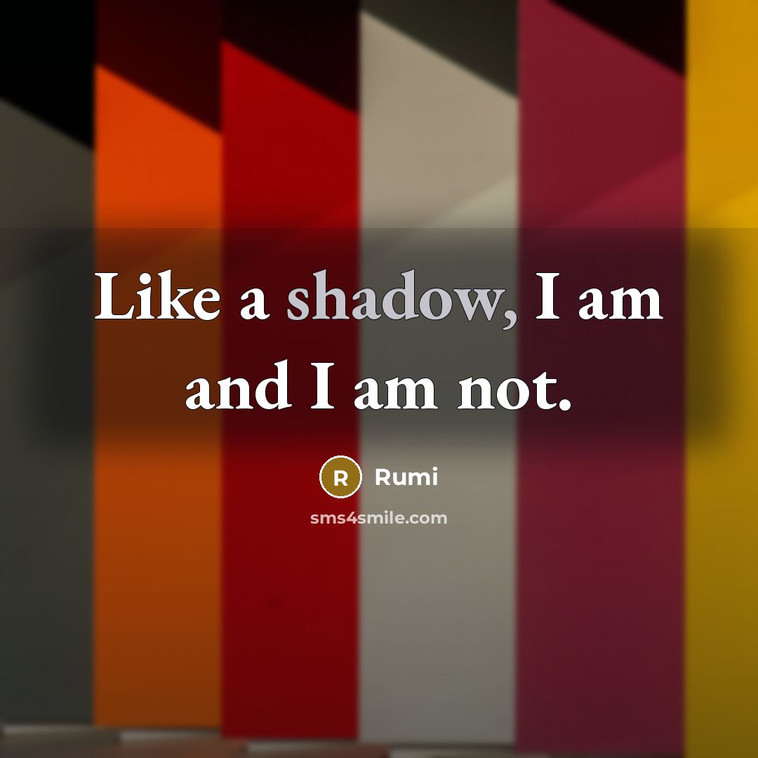 “Like a shadow, I am and I am not.” quote by Rumi