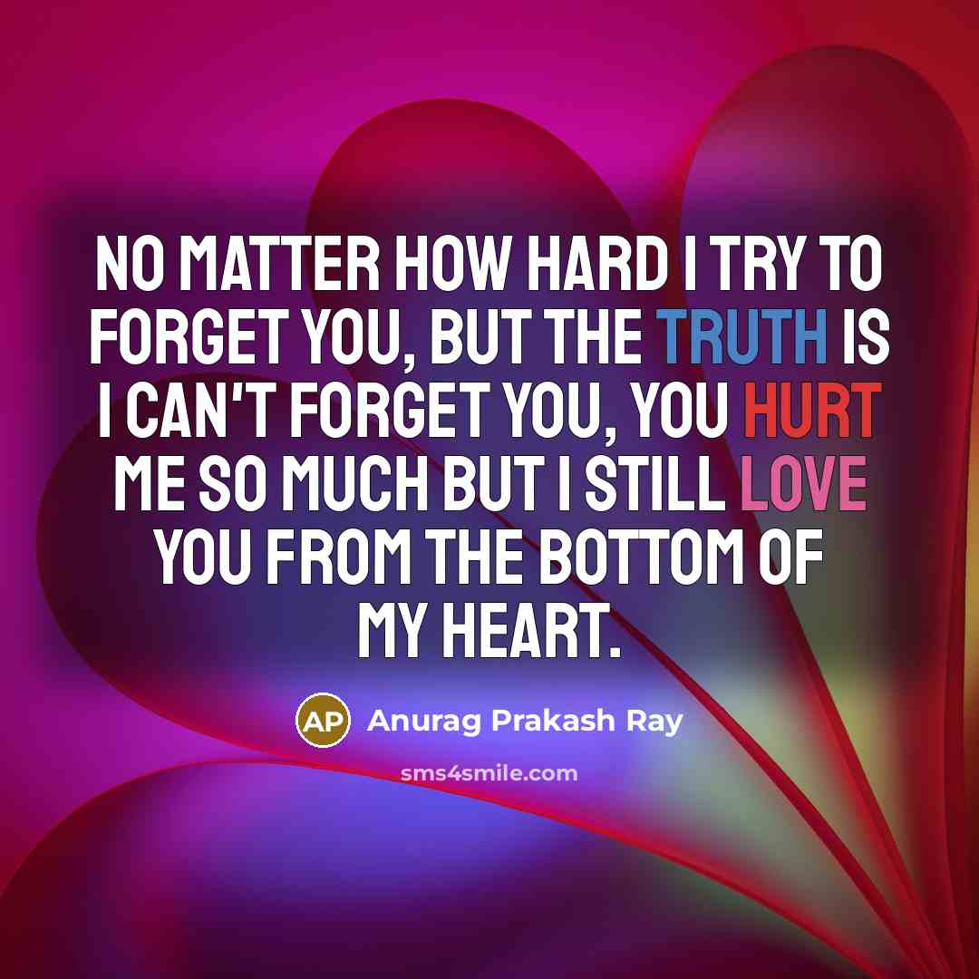 “No matter how hard I try to forget you, but…” quote by Anurag Prakash Ray