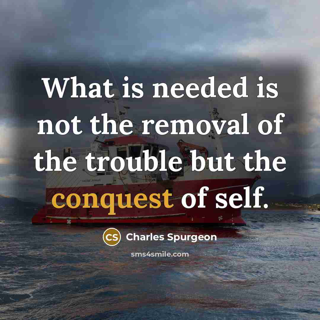 “What is needed is not the removal of the trouble…” quote by Charles Spurgeon