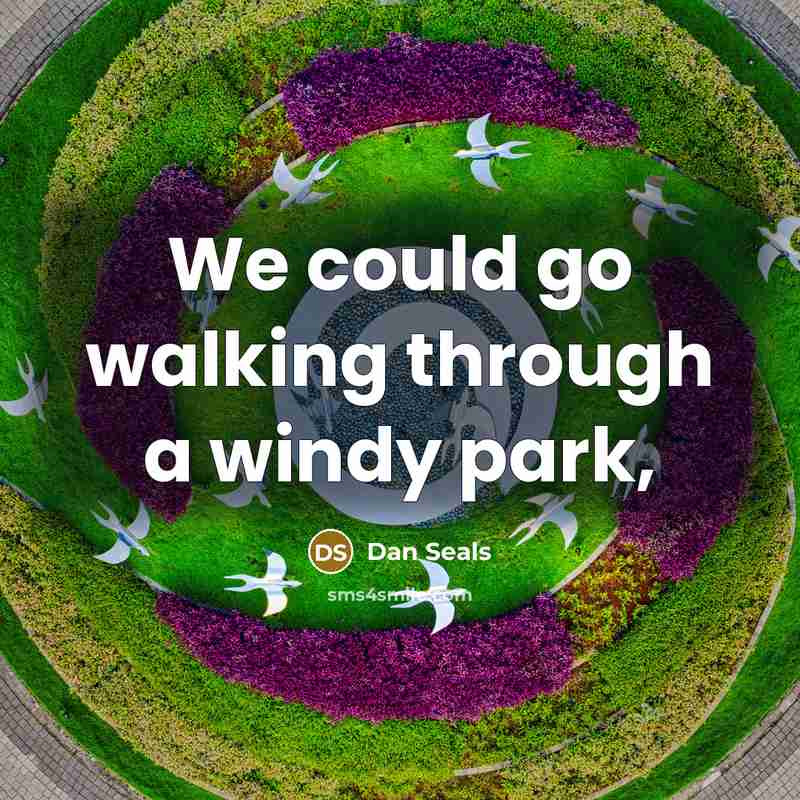 “We could go walking through a windy park,…” quote by Dan Seals