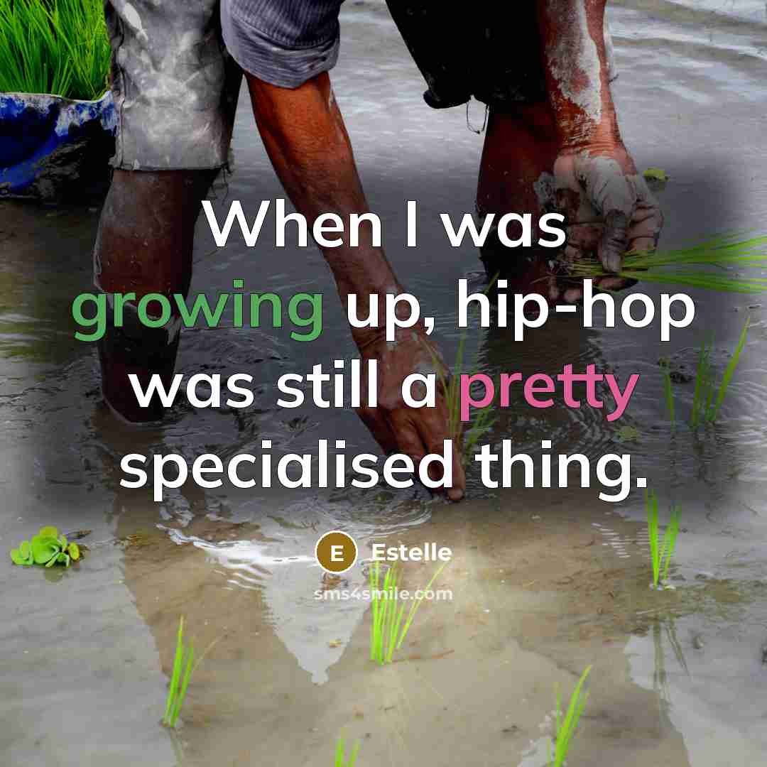 “When I was growing up, hip-hop was still a pretty…” quote by Estelle