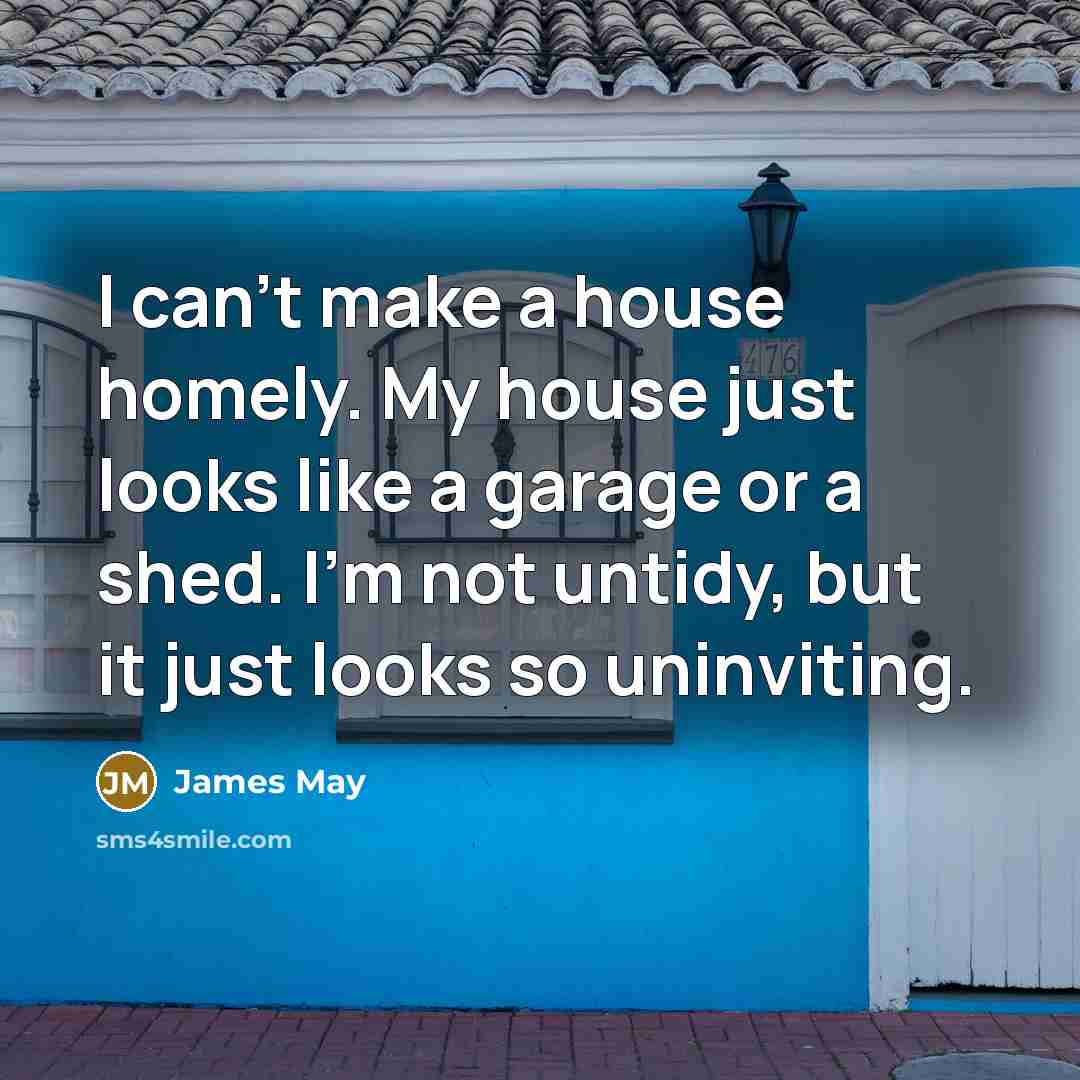 “I can't make a house homely. My house just looks…” quote by James May