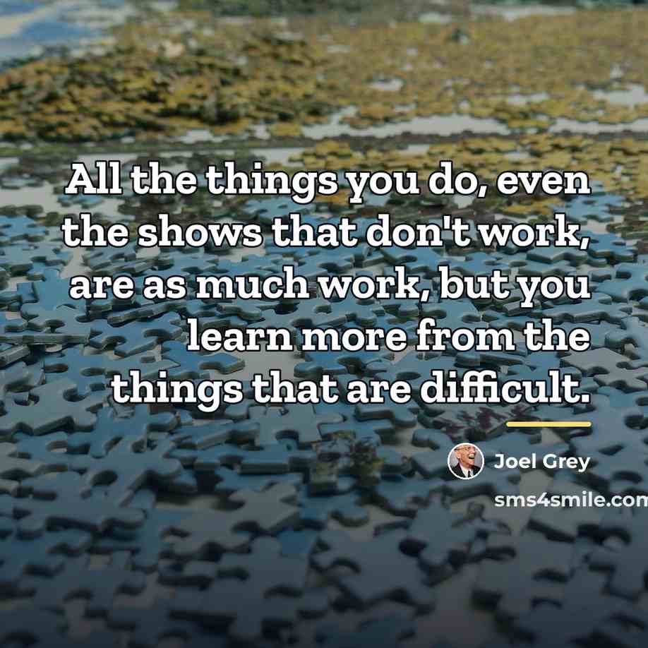 “All the things you do, even the shows that don't…” quote by Joel Grey