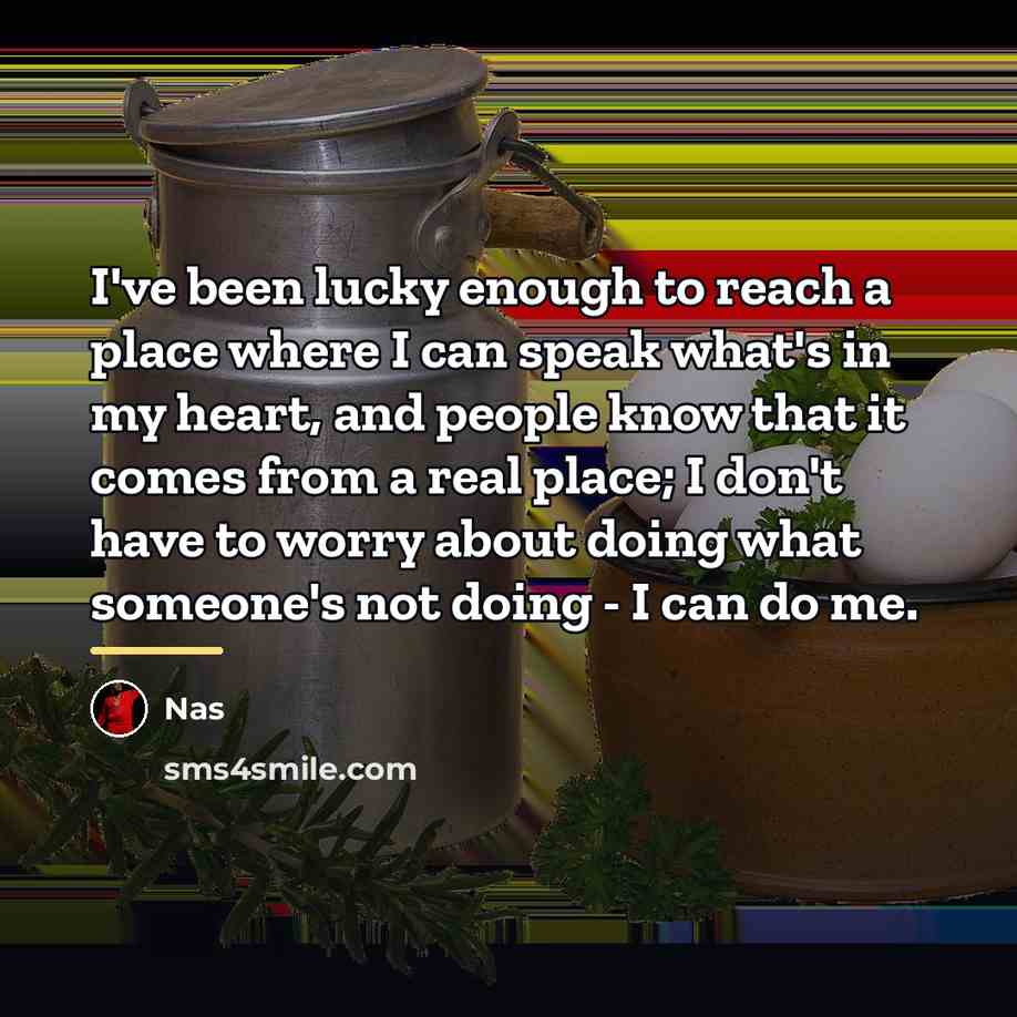 “I've been lucky enough to reach a place where I…” quote by Nas