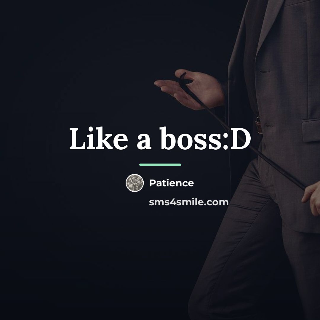 “Like a boss:D…” quote by Patience
