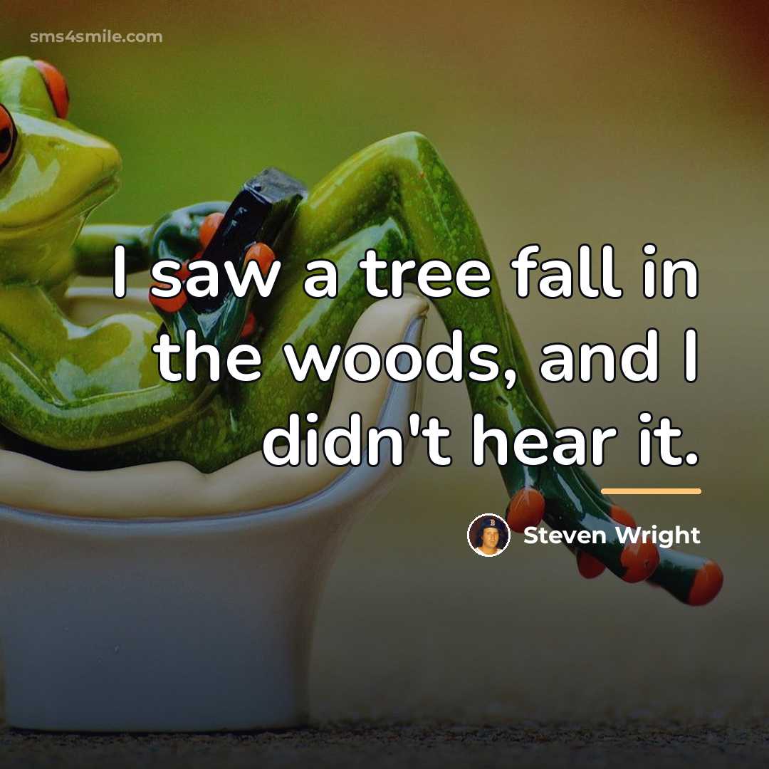 “I saw a tree fall in the woods, and I…” quote by Steven Wright