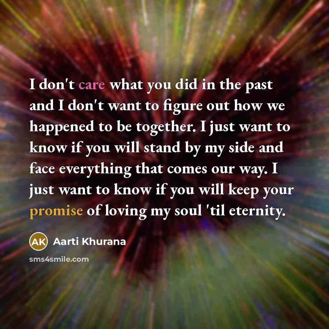 “I don't care what you did in the past and…” quote by Aarti Khurana