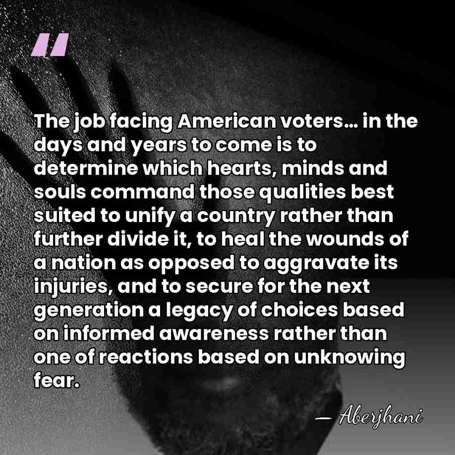 The job facing American voters… in the days and years to come&hellip; - Aberjhani