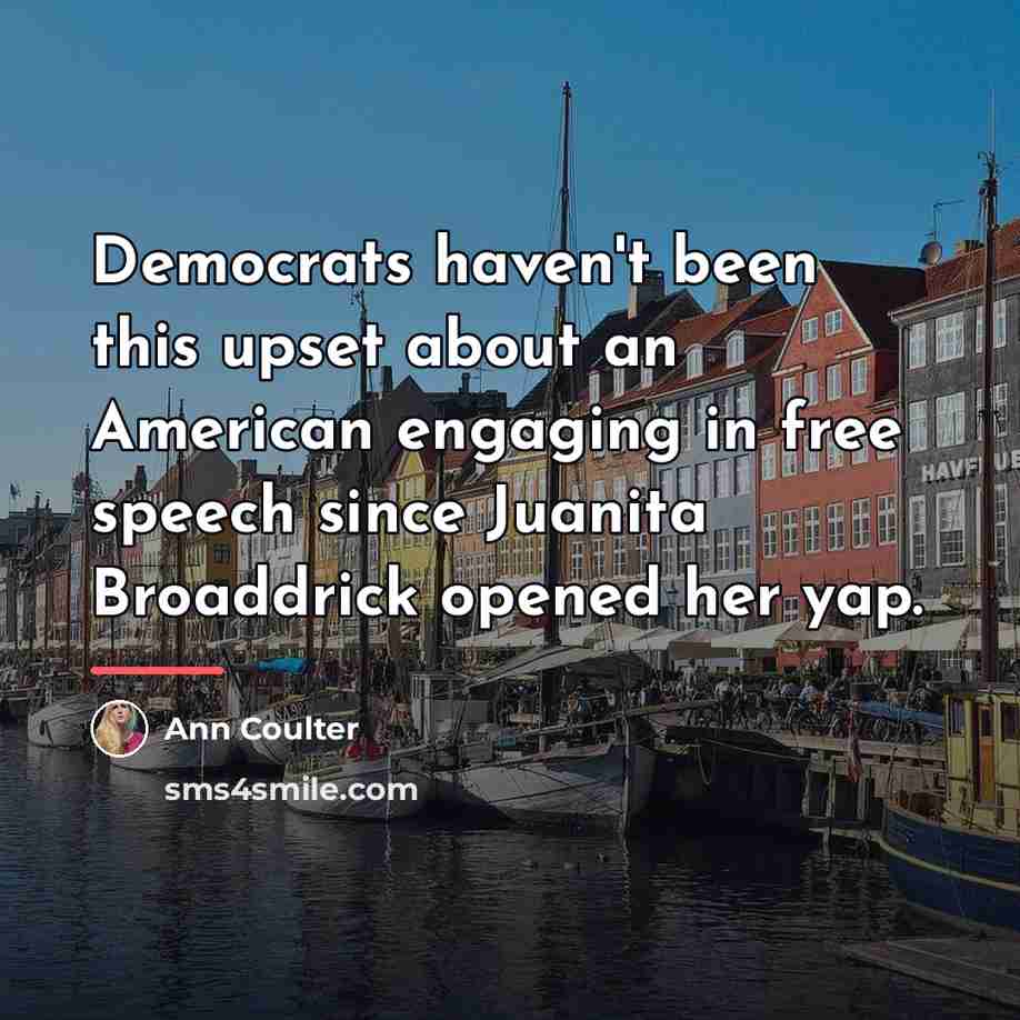 “Democrats haven't been this upset about an American engaging in…” quote by Ann Coulter