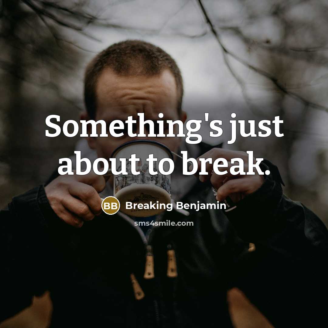 “Something's just about to break.” quote by Breaking Benjamin
