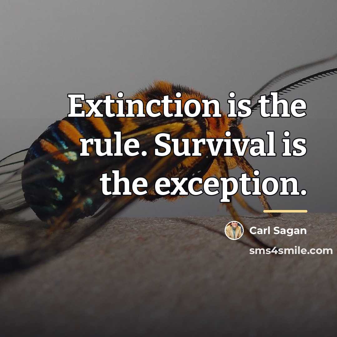 “Extinction is the rule. Survival is the exception.…” quote by Carl Sagan