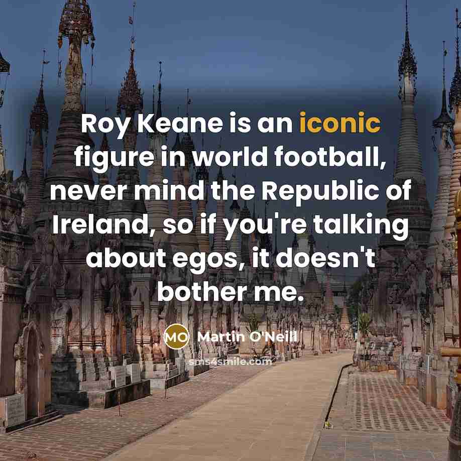 “Roy Keane is an iconic figure in world football, never…” quote by Martin O'Neill